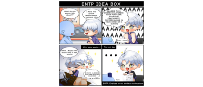 Behind the Scenes of My ENTP Idea Box: A 4-Panel Comic